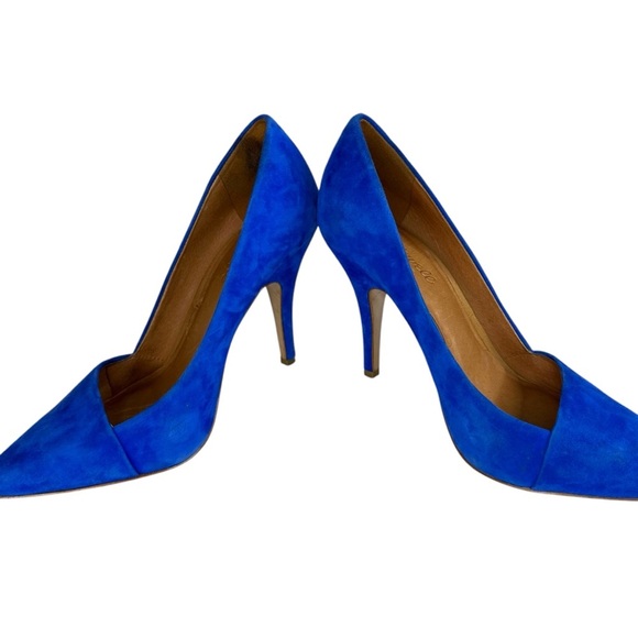 Madewell Mira Blue Suede Pointed Toe Pumps Heels Size 8.5 - Picture 8 of 10